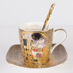 Set od 2 šalice sa žličicama za kavu (esspreso) s dekorom Gustav Klimt Poljubac