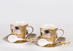 Set od 2 šalice sa žličicama za kavu (esspreso) s dekorom Gustav Klimt Poljubac