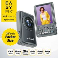 EasyPix Easypix V48 Pocket – Kompaktni digitalni fotoaparat s 4K videom + 18× digitalnim zumom (EASYPIX20212)