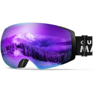 Outdoor master Skijaške naočale Pro Snow + prozirna leća, crni i sivi okvir te siva/purpurna Revo leća