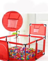 Tavalax Veliki sklopivi dječji vrtić s košem za košarku Red + Loptice za vrtiće i bazene Tavalax, 100 kom.