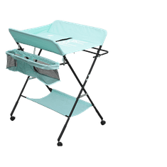 Tavalax Sklopivi previjalni stolić s podesivom visinom, policama i kotačima