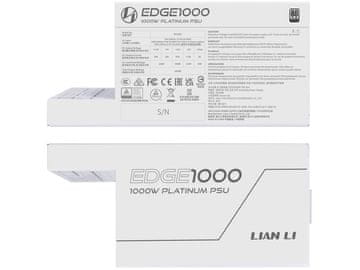 Lian Li EDGE napajanje, 1000W, 80 PLUS Platinum, 12VHPWR, modularno, ATX, bijelo (EG1000 WHITE)