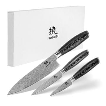 HI 3-Set 撓 Kuro V2 Shōto + Murō + Sifu - set od tri noža od damaščanskog čelika