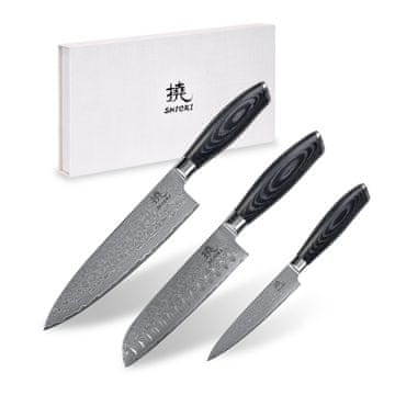 HI 3-Set 撓 Kuro Murō + Santoku + Sifu - set od tri noža od Damask čelika