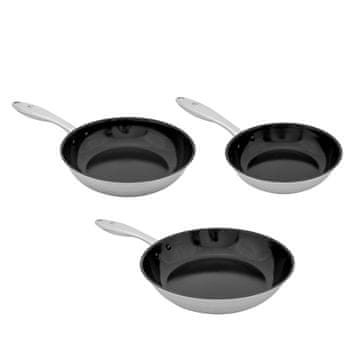 HI 撓 Set tava za indukciju od nehrđajućeg čelika 304 s keramičkim premazom 20 cm, 24 cm, 28 cm