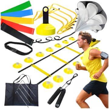 37-u-1 set za nogometni trening, veliki, sveobuhvatni, ljestve, prepone, gumeni, mega