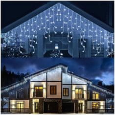 Zolta Vanjske božićne lampice "sople" 300 led s efektom flash, hladno bijela i hladni flash