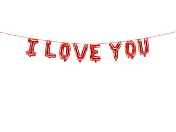 PartyDeco Volim te folija balon 260x40 cm crveni
