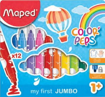 Maped JUMBO MAXI ZAKLOPCI 12 BOJA