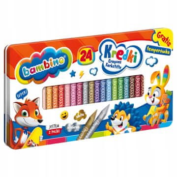 BAMBINO SVIJEĆE BOJICE 24 BOJE + METALNA TEMP 9590