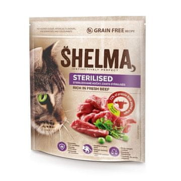 SHELMA Shelma karma suha za sterilizirane mačke. s govedinom 1.4kg