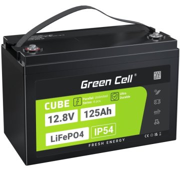 Green Green Cell LFPGC12V125AH LiFePO4 125Ah 1600Wh 12.8V baterija za kamp prikolice, solarnu energiju