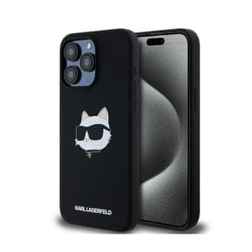 Karl Lagerfeld silikonska Choupette glava MagSafe - maskica za iPhone 15 Pro (crna)