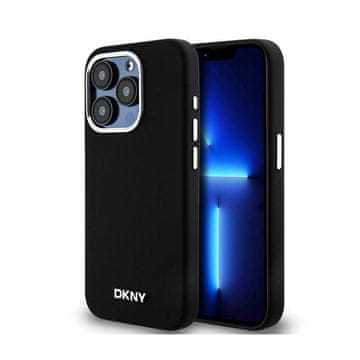 DKNY tekući silikonski mali metalni logo MagSafe - maskica za iPhone 14 Pro (crna)