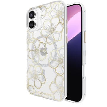 case-mate Floral Gems MagSafe - maskica za iPhone 16 Plus (zlatna)