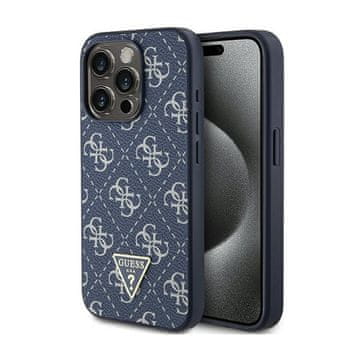 Guess 4G trokutasti metalni logo - maskica za iPhone 15 Pro (plava)