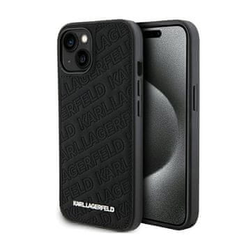 Karl Lagerfeld prošivena maskica s uzorkom K - za iPhone 15 Plus (crna)