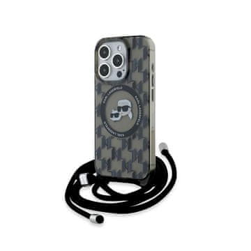 Karl Lagerfeld IML Crossbody Monogram Karl & Choupette Head MagSafe - maskica za iPhone 15 Pro (crna)