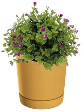 Prosperplast Saksija za cvijeće boje senfa s tanjurićem 17,8 cm Tubo