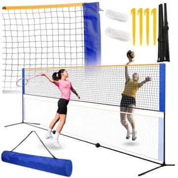éS Mreža za badminton velika, podesiva, visoka, sklopiva + navlaka