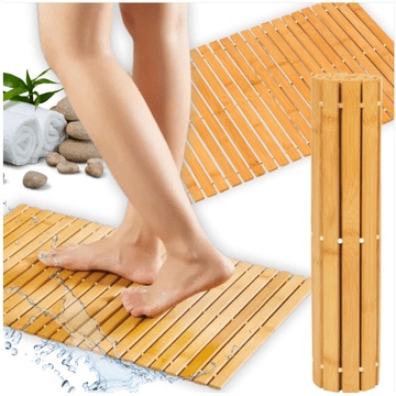 Prostirka za kupaonicu od bambusa, drvena, protuklizna, prirodni tepih, 40x60 cm