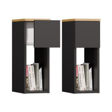 Topeshop Noćni ormarić GALAX 20/1S ANTRACIT ARTISAN