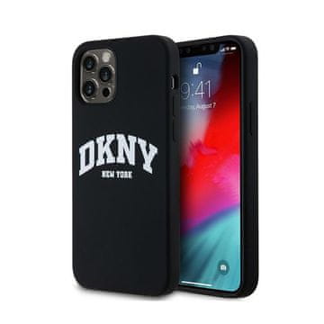 DKNY tekući silikon s bijelim tiskanim logotipom MagSafe - maskica za iPhone 12 / iPhone 12 Pro (crna)