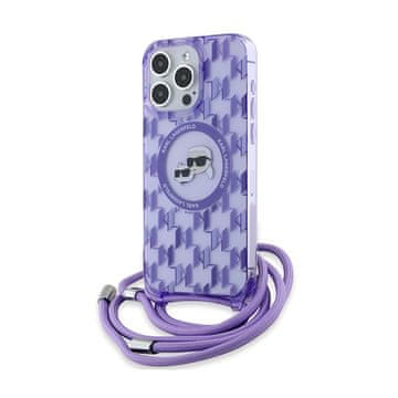 Karl Lagerfeld IML Crossbody Monogram Karl & Choupette Head MagSafe - maskica za iPhone 15 Pro Max (ljubičasta)