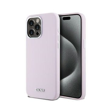 DKNY tekuća silikonska maskica s malim metalnim logom MagSafe - za iPhone 14 Pro Max (roza)