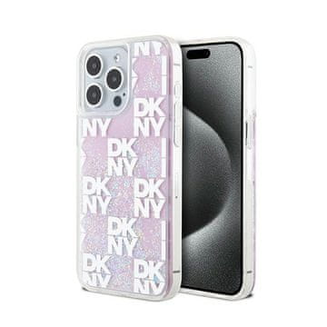 DKNY Liquid Glitter Multilogo - Futrola za iPhone 15 Pro Max (Roza)