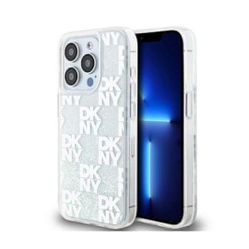 DKNY Liquid Glitter Multilogo - Futrola za iPhone 15 Pro (bijela)