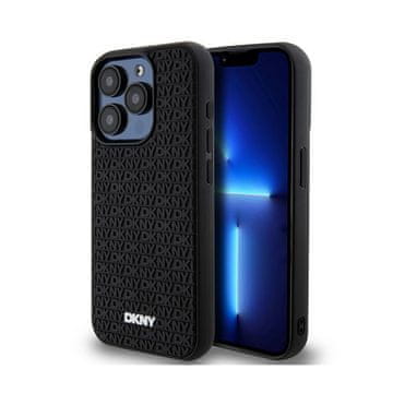 DKNY 3D gumeni ponavljajući uzorak - maskica za iPhone 15 Pro (crna)