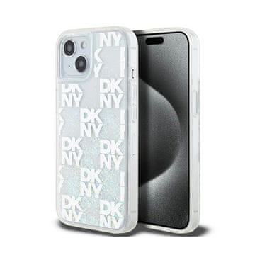 DKNY Liquid Glitter Multilogo - Futrola za iPhone 15 / 14 / 13 (bijela)