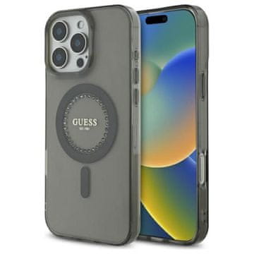Guess IML Rhinestones MagSafe - maskica za iPhone 16 Pro Max (crna)