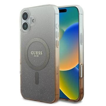 Guess IML Glitter Gradient MagSafe maskica za iPhone 16 Plus (smeđa)