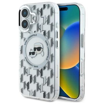 Karl Lagerfeld IML Monogram Karl & Choupette Head MagSafe - maskica za iPhone 16 (prozirna)