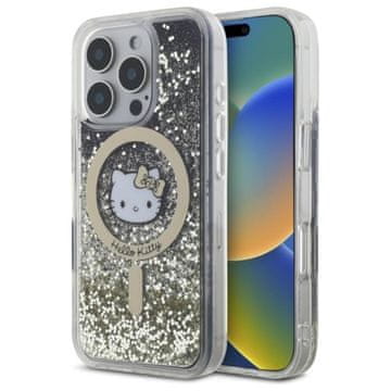 HELLO KITTY Liquid Glitter Fever MagSafe - maskica za iPhone 16 Pro Max (crna / zlatna)