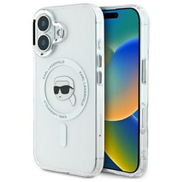 Karl Lagerfeld IML Metal Karl Head MagSafe futrola - za iPhone 16 (bijela)