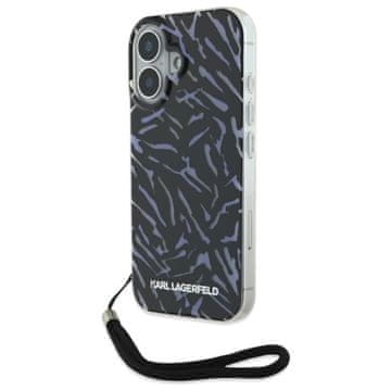 Karl Lagerfeld Zebra s kabelom - maskica za iPhone 16 (ljubičasta)