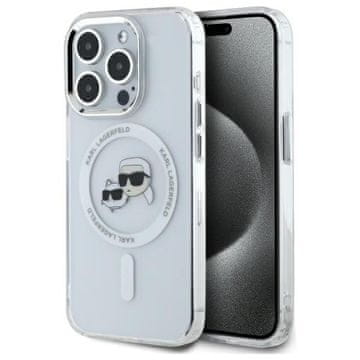 Karl Lagerfeld IML Metal Karl & Choupette Head MagSafe - maskica za iPhone 15 Pro Max (bijela)