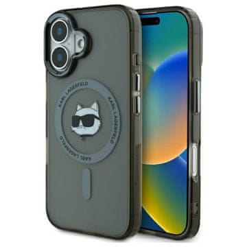 Karl Lagerfeld IML metalna Choupette glava MagSafe - maskica za iPhone 16 Plus (crna)