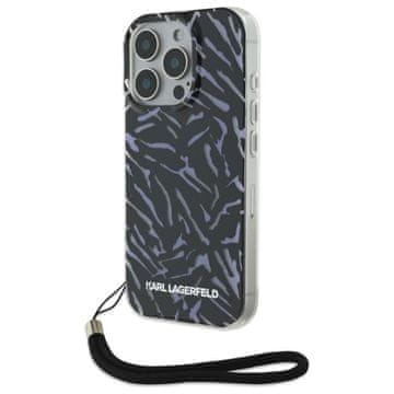 Karl Lagerfeld Zebra s kabelom - maskica za iPhone 16 Pro (ljubičasta)