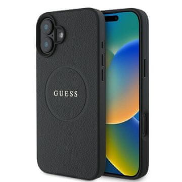 Guess Grained Ring MagSafe - maskica za iPhone 16 Plus (crna)