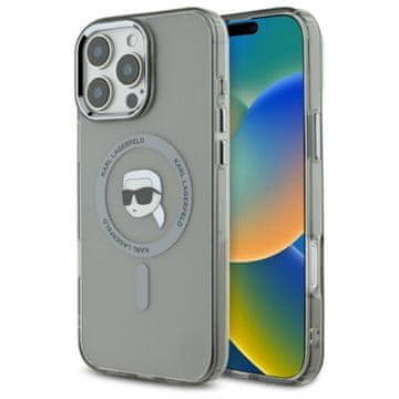 Karl Lagerfeld IML Metal Karl Head MagSafe futrola - iPhone 16 Pro (crna)