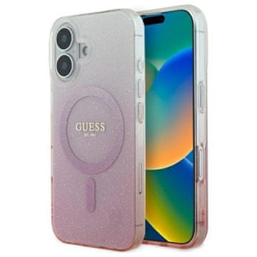 Guess IML Glitter Gradient MagSafe - maskica za iPhone 16 (roza)