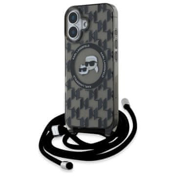 Karl Lagerfeld IML Crossbody Monogram Karl & Choupette Head MagSafe - maskica za iPhone 16 (crna)