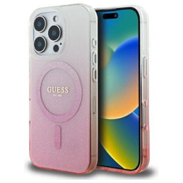 Guess IML Glitter Gradient MagSafe - maskica za iPhone 16 Pro (roza)