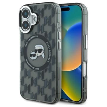Karl Lagerfeld IML Monogram Karl & Choupette Head MagSafe - maskica za iPhone 16 (crna)