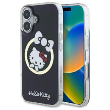 HELLO KITTY IML Zabavna mašna MagSafe - Futrola za iPhone 16 (Crna)